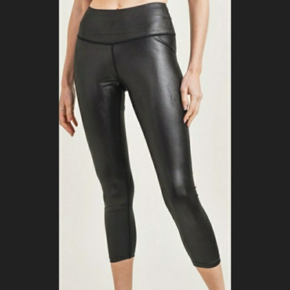 High Waisted Faux Leather Leggings